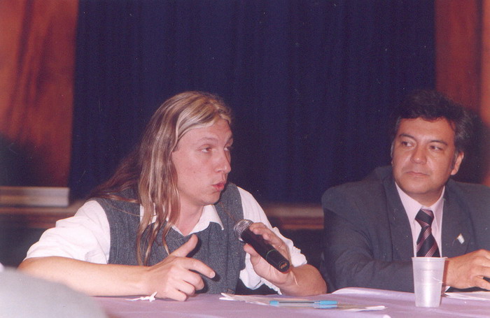 Lic. Gustavo González y Rodolfo Cabral.II Jornada Histórica de Berazategui, año 2004. ©Fotografía Rodolfo Cabral